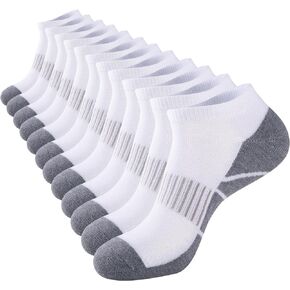 COOVAN 12 Pairs Mens Athletic Low Cut Socks with 12 Pairs,Men Cushion Ankle 12 Pack Running Casual Sock