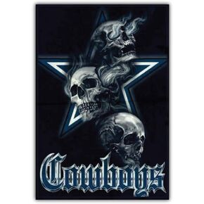 ملصق Dallas City Cowboyzzz Skull Stars لكرة القدم مقطوع بالقالب مقاس 3 بوصة × 5 بوصة in Saudi Arabia