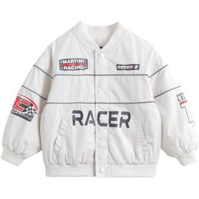 MARC&JANIE Boys Three-proof Fabrics Trendy Motorcycle Baseball Jacket for Kids for Spring 240080