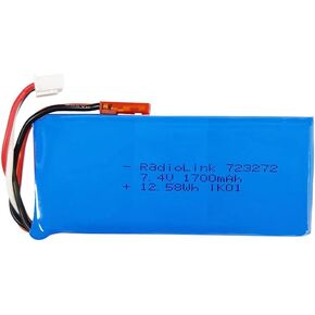 Radiolink 7.4V 2S LiPo Battery 5C 1700mAH JST 2Pin Connector for RC Car, Airplane, RC Transmitter Like RC4GS V3/RC6GS V3/RC8X/AT10II/AT9S Pro/T8FB