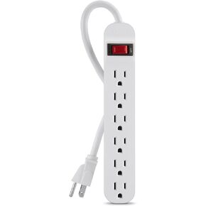 Belkin 6-Outlet Power Strip With 3ft Cord, White