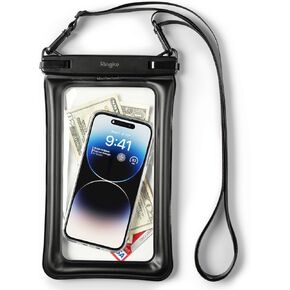 حافظة هاتف Ringke مقاومة للماء عائمة [جيوب هوائية] حافظة هاتف مقاومة للماء متوافقة مع iPhone 14 13 12 11 Pro Max Mini، حقيبة جافة مصممة لهاتف Samsung Galaxy S23 Ultra Plus Pixel 7 pro - أسود