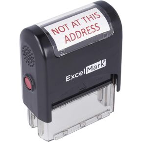 NOT at This Address Self Inking Rubber Stamp - Red Ink (ExcelMark A1539)