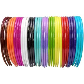 CoverYourHair Colorful Plastic Headbands- Bulk Headbands (36 Pack Thin Headbands) - Hard Headbands - Hair Accessories