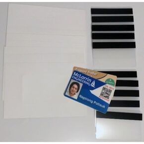 10 Teslin ID Card Kit - 1-Up Inkjet Teslin Sheets & Butterfly Pouches with 1/2" HiCo Magnetic Stripes - Makes 10 Credit-Card Size PVC Like ID Cards