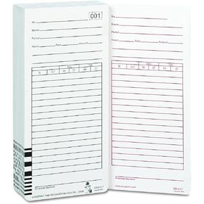 Acroprint 09-9111-000 Totalizing Payroll Recorder Time Cards ES1010, Pack of 100 Cards, Numbered, Employee Signature Line