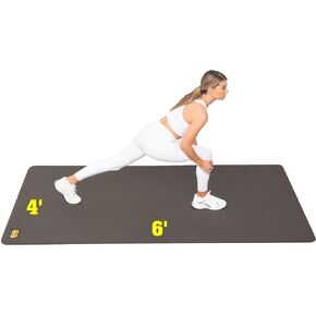 POGAMAT Premium Large Exercise Mat - 6 ft X 4 ft X 1/4" Thick Durable Workout Mat For Home Gym Flooring - Works Great For All Cardio, Yoga Mat, Exercise Bike Mat - Use With Or Without Shoes