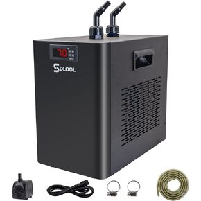 Aquarium Chiller 79gal 1/3 HP Water Chiller 300L Fish Tank Hydroponics Cooling System with Quiet Design Refrigeration Compressor for Water Weeds Axolotl Jellyfish Coral Shrimp
