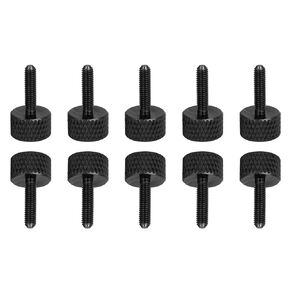 DTGN M3x12mm(DXL) Knurled Thumb Screws - 10Pack - Good for PC Computer Cases - Aluminum Alloy Thumbscrew Knurled Head Fully Threaded - Black