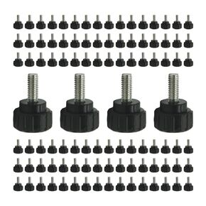 M4 Threaded Knurled Thumbscrew, 100pcs Carbon Steel Knurled Handle Bolts Grip Mounting Thumb Screw Knobs Monitor Mounting Screws Round Clamping Screws Grip Knobs Thumb Screw, M4 x 10mm