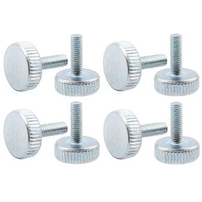 LBY 30pcs Knurled Hand Screw, M3 x 10mm Flat Knurled Head Fully Threaded Thumb Screws(Single Layer Step), Carbon Steel Galvanize