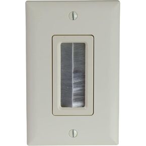 On-Q Legrand, Home Office & Theater, in Wall Management Kit, Pass Through, Cable Access Brush Strap, WP1014LAV1, 1 Count (Pack of 1), Light Almond