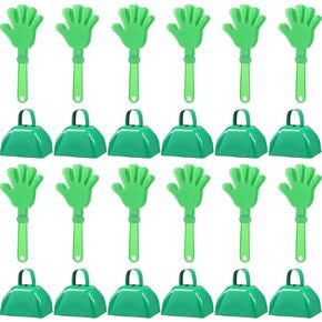 24 Pcs Hand Clappers and Metal Cowbells Noise Makers Cheering Clappers Cow Bells Handle Cheers Dance Basketball Football Noise Makers Sporting Events Graduation School Sports Party (Black)