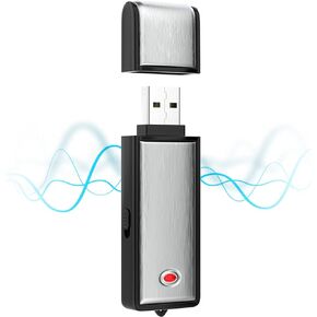 HAKSDOWO 16G Voice Recorder, Digital Audio Recorder with 550 Hours Recording Capacity Noise Reduction USB Recording Device Rechargeable Voice Recorder for Lecture,Interview,Meeting Class