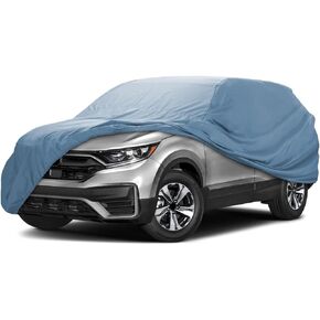 iCarCover 18-Layers Premium SUV Car Cover Waterproof All Weather, UV Sun Protection, Snow & Dust Resistant | Custom Form-Fit with Straps | Universal, Breathable & Padded Car Cover SUV | 202-209"