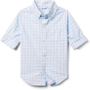 Janie and Jack Boys' Gingham Roll Up Shirt (Toddler/Little Big Kids)