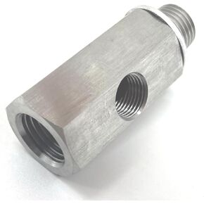 Stainless Steel 1/4 NPT Female to 1/4 NPT Male with 1/8 NPT Port Oil Pressure Sensor Tee Use to add oil pressure gauge and Turbo Supply Feed Line