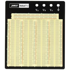 Jameco Valuepro 3220-Point Solderless Breadboard 7.3"L x 7.5"W, 0.1" Spread, Ideal for Prototyping and Classroom Projects - WBU-208-R