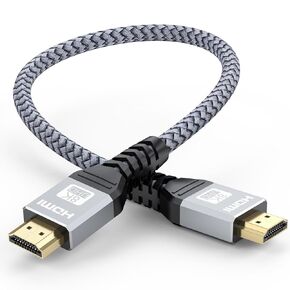 UVOOI 8K Short HDMI Cable 1 Foot, HDMI Cable 1FT HDMI 2.1 Cord 8K@60Hz Ultra High Speed HDMI to HDMI 48Gbps (4K@120Hz, 2K@144Hz, eARC, HDR, 3D) for Laptop, Monitor, Switch, TV, PS5/PS4, Xbox