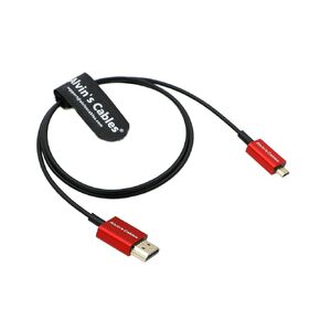 Alvin's Cables 8K 2.1 Micro-HDMI to Full HDMI Braided Coiled-Cable for Atomos-Ninja-V 4K-60P Record 48Gbps HDMI for Canon-R5C,R5,R6(18 to 28 Inch)