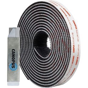 CANOPUS Hook and Loop Reclosable Fastener, SJ3550 250 Black Lock Tape for Hanging Pictures, Signs and Displays, Remotes, Tools, Crafts, 1 in x 6 ft, Made in USA