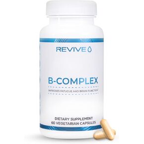 Revive MD Vitamin B Complex Capsules - Supports Heart Health & Immune System - B-Complex Vitamin Supplement for Women & Men - Vitamin B12 Complex Promotes Healthy Brain Function & Boosts Energy