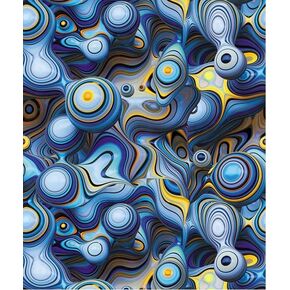 ST Color Art002-4-طباعة نقل المياه/الهيدروغرافية/فيلم الغمس المائي-خيالي هندسي (أزرق)-50 سم عرض × 400 سم طول in Kuwait