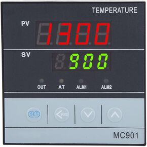PID Temperature Controller, MC901 K Type PT100 Accurate Temperature Control Digital Thermostat PT100 Input Relay SSR Output