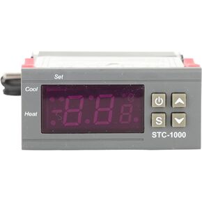 STC-1000 All Purpose Digital Temperature Controller, Cooling and Heating Thermostat with NTC Sensor for Homebrewing Brew Fermenter Fridge Incubator Greenhouse(12V)