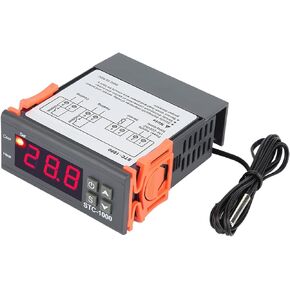 Lwuey Upgrade AC 110V-220V Digital Temperature Controller, Thermostat Regulator Fahrenheit Centigrade Control Warn Alarm Relay Measure Range -50-99 Celsius Display for Incubator Fridge Reptile Tank