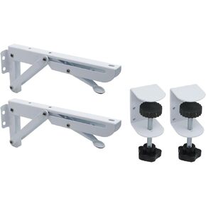 Desk Extender Clamp Bracket Foldable Bracket Desk Tray Bracket for Desk PC Keyboard Desk Keyboard Tray White Punch Free Keyboard Tray Clamp Fits 0.5"-2.2" Thick