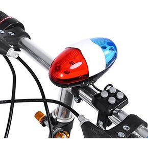 Power Horn Siren, 6 LED 4 Buttons Safety Light Electronic Horn - Siren, Bike Front Light Electric Cycling Horn Bells Lights Accessories