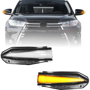 Switchback Turn Signal Lights LED Tow Mirror Marker Light Compatible with 2014-2021 Toyota 4Runner,2014-2018 Toyota Highlander,2013-2018 Toyota RAV4,Clear Lens