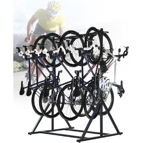 رف تخزين الدراجة قائم بذاته من DEERFAMY بحد أقصى 8 دراجات، سعة تحميل 600 رطل، رفوف دراجات فولاذية صلبة شديدة التحمل للمرآب للمنزل ومنظم المرآب in Kuwait