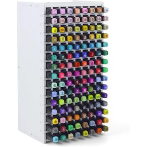 SANJHFF Marker Storage Organizer, Marker Holder Organizer for 120 Markers, Marker Organizer for Desk, Art Marker Storage Rack to Storing Markers, Colored Pens (120 Holes) (Pen Not Included)