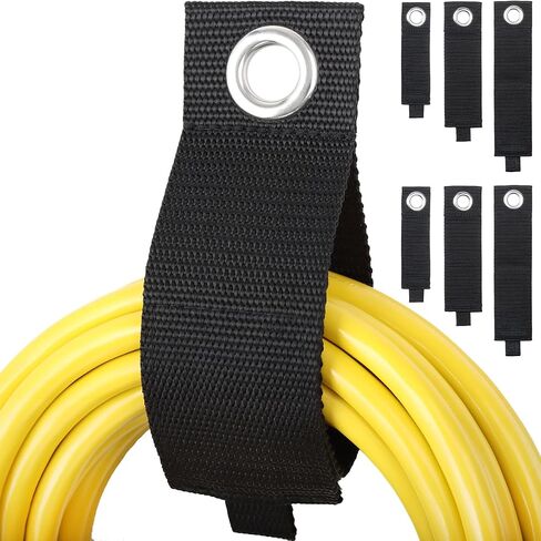 Heavy Duty Hisafa Extension Cord Holder Organizer Storage Strap Cable Ties Loop Hanger for Cable, Hose, Power Cord, and Rope, 6-pk 10",13" and 17", Black in Saudi Arabia