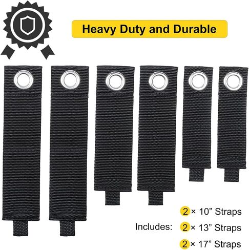 Heavy Duty Hisafa Extension Cord Holder Organizer Storage Strap Cable Ties Loop Hanger for Cable, Hose, Power Cord, and Rope, 6-pk 10",13" and 17", Black in Saudi Arabia
