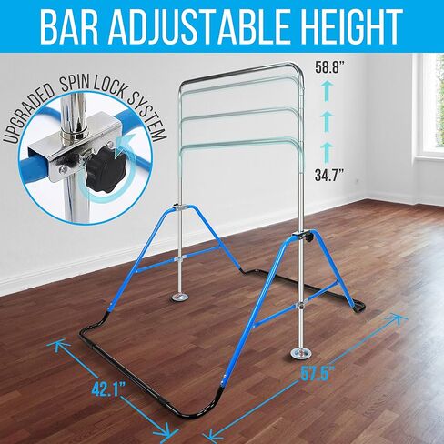 شريط الجمباز للأطفال من سيرين لايف هوم، ارتفاع قابل للتعديل، قابل للطي، قابل للتوسيع، معدات تدريب الجمباز الأفقية للمنزل، مجموعة صالة الألعاب الرياضية للأطفال الصغار في الأماكن المغلقة، مجموعة القرد بار المرح in Kuwait