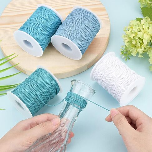 PH PandaHall 400 Yard Waxed Cotton Cord 1mm Jewelry Beading String Pink Color Thread 4 Roll Round Craft Thread for Braided Macrame Bracelet Neckalce Jewelry Making Sewing Craft MakingDecor in Saudi Arabia