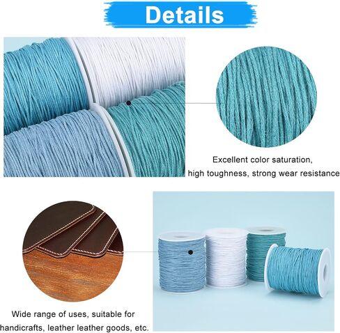 PH PandaHall 400 Yard Waxed Cotton Cord 1mm Jewelry Beading String Pink Color Thread 4 Roll Round Craft Thread for Braided Macrame Bracelet Neckalce Jewelry Making Sewing Craft MakingDecor in Saudi Arabia