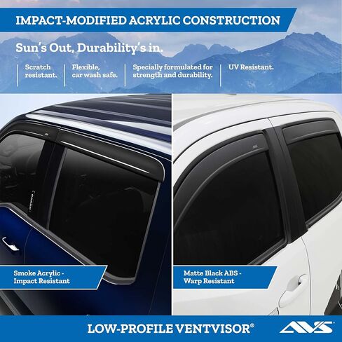 Auto Ventshade [AVS] In-Channel Ventvisor / Rain Guards | Fits 2002 - 2008 Dodge RAM 1500, 2003 - 2009 Dodge RAM 2500/3500 Quad Cab- Smoke, 4 pcs.| 194623 in Saudi Arabia