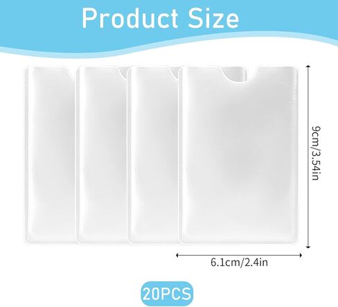 20 قطعة من أكمام حجب RFID من KALIONE، حامل بطاقات RFID، غطاء حماية لبطاقة الرعاية الطبية، غطاء حماية RFID لبطاقة الائتمان لمنع سرقة الهوية، أكمام بطاقة الائتمان المحمولة للنساء والرجال، أبيض in Kuwait