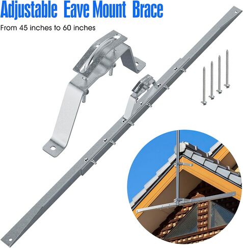 Lightning Dissipation System,6.3ft Industrial Lightning Rod Grounding Kit Great for House Roof,Power Plants, Signal Tower,and Farm Land (75 Inch (1900mm), EAVE Mount) in Saudi Arabia