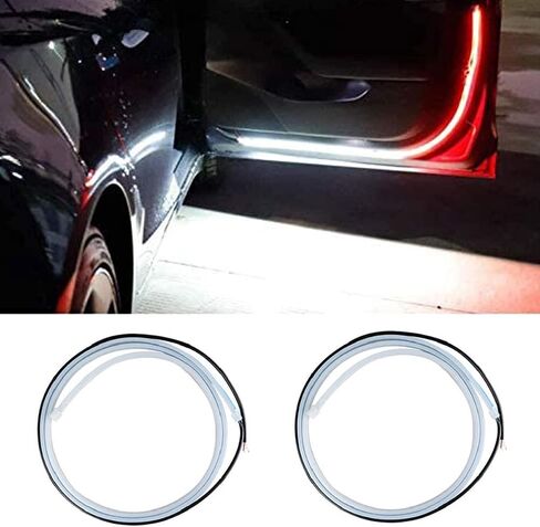 HConce Car Door LED Strip Lights,2PCS 1.2Meter 144 LEDs Interior Car Door Lights,Used for Lighting, Decoration, and Warning Anti Rear-end Collision in Saudi Arabia