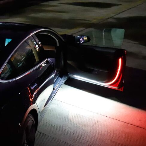 HConce Car Door LED Strip Lights,2PCS 1.2Meter 144 LEDs Interior Car Door Lights,Used for Lighting, Decoration, and Warning Anti Rear-end Collision in Saudi Arabia