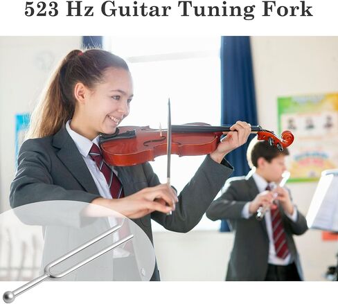 uxcell Metal Tuning Fork - 523 Hz Guitar Tuning Fork for Stress Relaxation, C Tone Musical Instruments Fork for Violin Piano Tuner Sound Device, Silver in Saudi Arabia