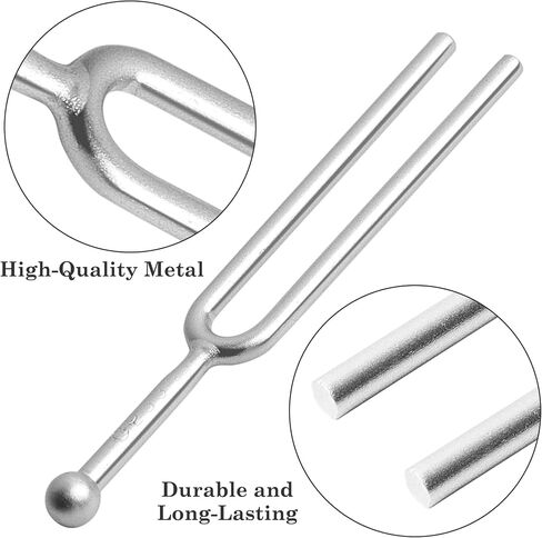 uxcell Metal Tuning Fork - 523 Hz Guitar Tuning Fork for Stress Relaxation, C Tone Musical Instruments Fork for Violin Piano Tuner Sound Device, Silver in Saudi Arabia