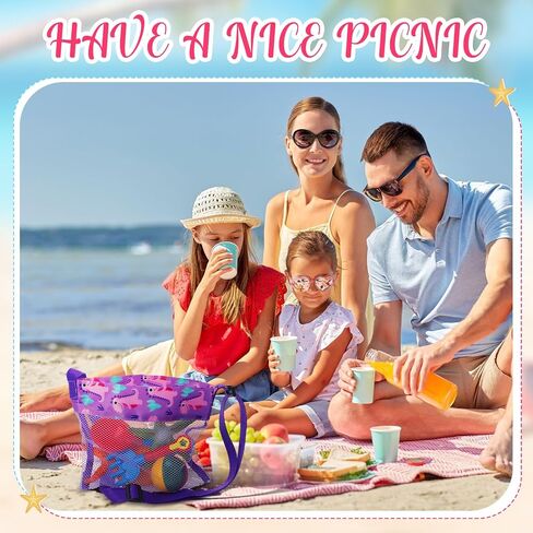 Frienda 15 Pack Mesh Beach Tote Bag, Seashell Bags, Bag Toys Organizer for Holding Beach Toys Children' Toys Market Picnic(Classic Style) in Kuwait