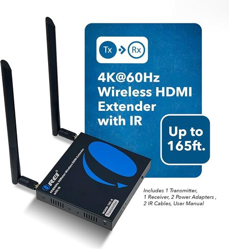 جهاز إرسال واستقبال موسع HDMI لاسلكي من OREI UtraHD 5.1-5.2 جيجا هرتز حتى 4K @ 60 هرتز - حتى 165 قدم - مثالي للبث من الكمبيوتر المحمول والكمبيوتر الشخصي والكابل وNetflix وYouTube وPS4 إلى HDTV/جهاز العرض in Saudi Arabia