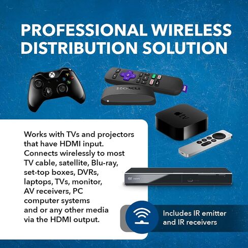 جهاز إرسال واستقبال موسع HDMI لاسلكي من OREI UtraHD 5.1-5.2 جيجا هرتز حتى 4K @ 60 هرتز - حتى 165 قدم - مثالي للبث من الكمبيوتر المحمول والكمبيوتر الشخصي والكابل وNetflix وYouTube وPS4 إلى HDTV/جهاز العرض in Saudi Arabia